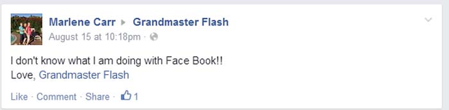 At least grandmother is admitting her technical shortcomings.