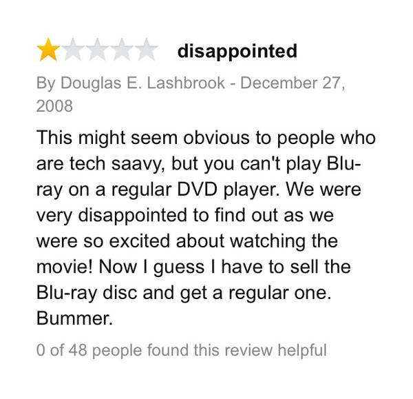 Seems more like a bad review for a DVD player, but it