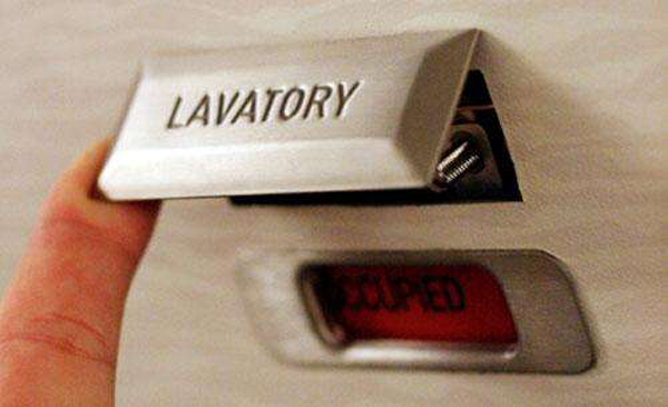 1.) Lavatory stalls can actually be unlocked from the outside.