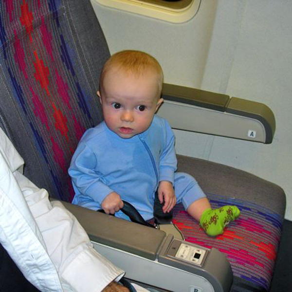 8.) Someone has probably changed a baby on your tray table.