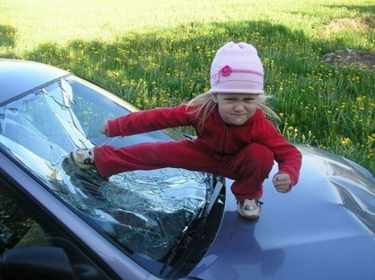 12. A shattered windshield turned into an awesome photo op.