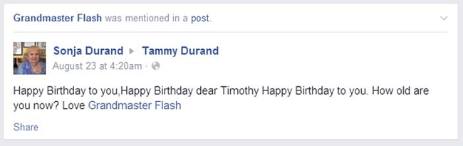 Grandmaster Flash is apparently a little forgetful.
