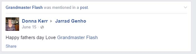 Grandmaster Flash respects his parents.