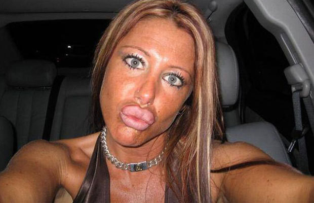 Duck face.