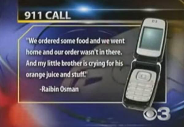 Contrary to popular belief, police do not settle food order disputes.