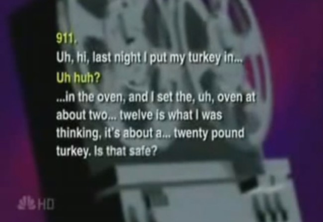 Police dispatch cooking tips.