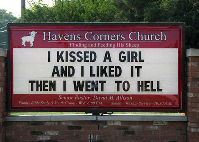 This sign goes from zero to Hell in two seconds flat.