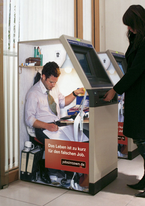 They place their ads on ATMs, vending machines, gas pumps and more.