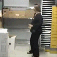 When people go into the stock room alone, that