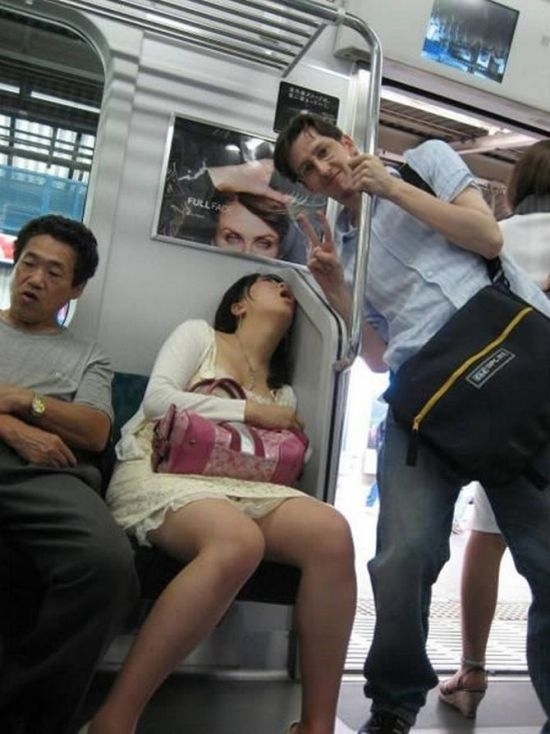 16. The girl who probably missed her stop.