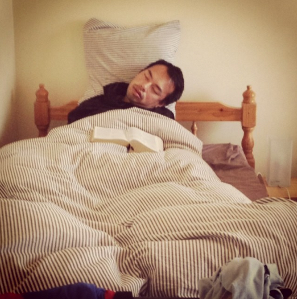 25. The guy who almost finished reading his book.