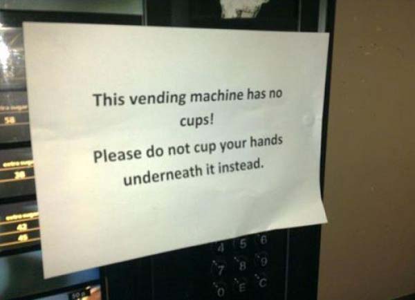 11.) No cupping hands, no matter how badly you want the drink.