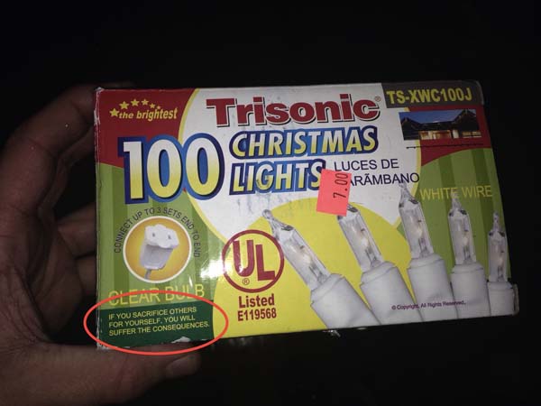 15.) Thanks for the guilt trip, Christmas lights.