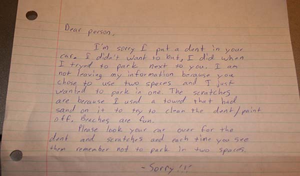 2.) This person is a passive aggressive champ.