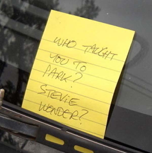 12.) To be fair, Stevie Wonder would probably be able to park better than some people out there.