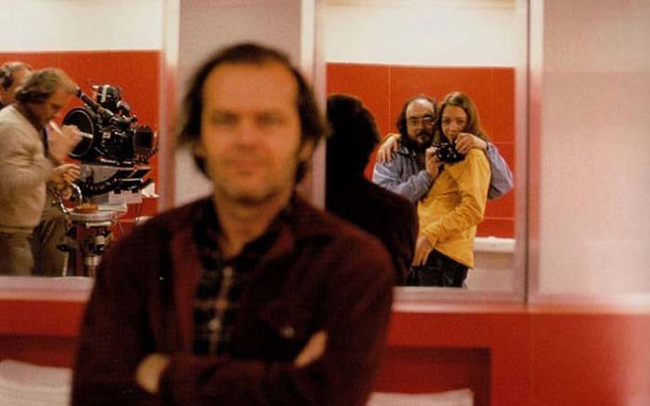 Stanley Kubrick takes a selfie with his daughter.