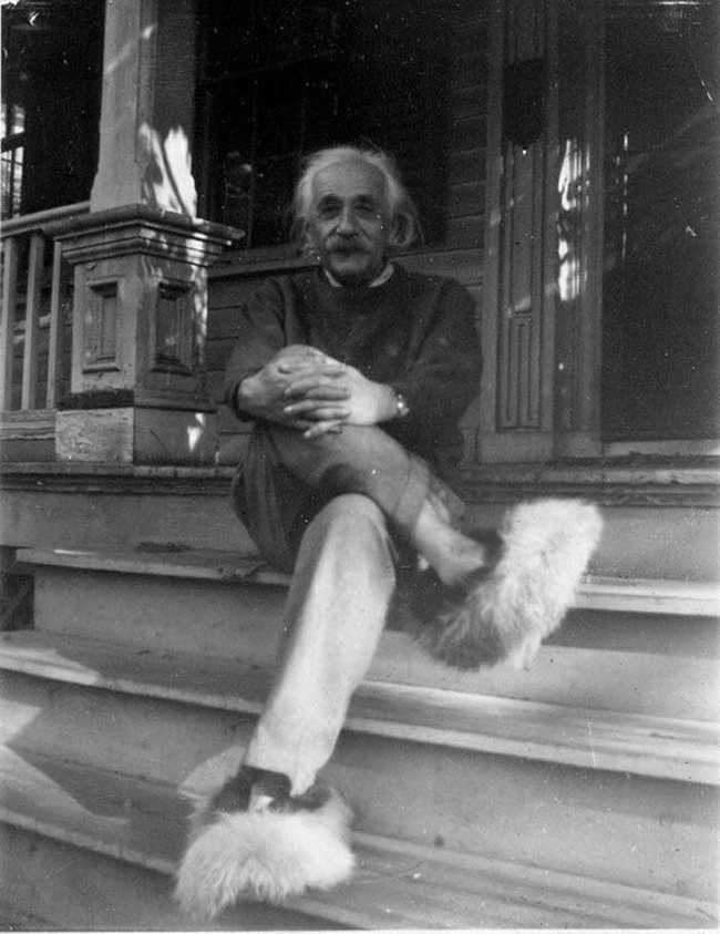 Albert Einstein relaxing.