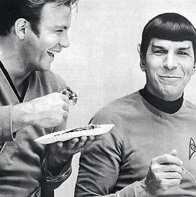 Kirk and Spock having fun.
